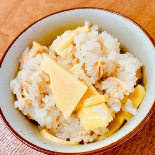 簡単！竹の子煮物のだしで炊き込みご飯